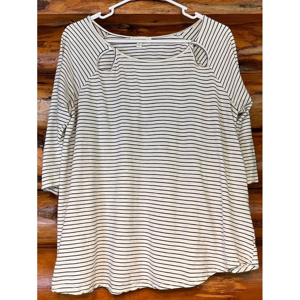 Umgee Black and White Striped Top Size XL